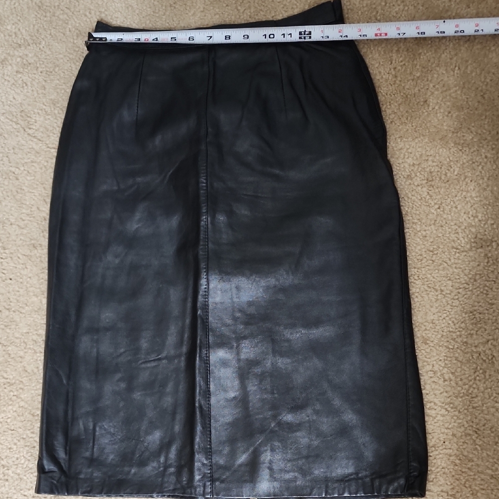 Bagatelle Black Leather Pencil Skirt